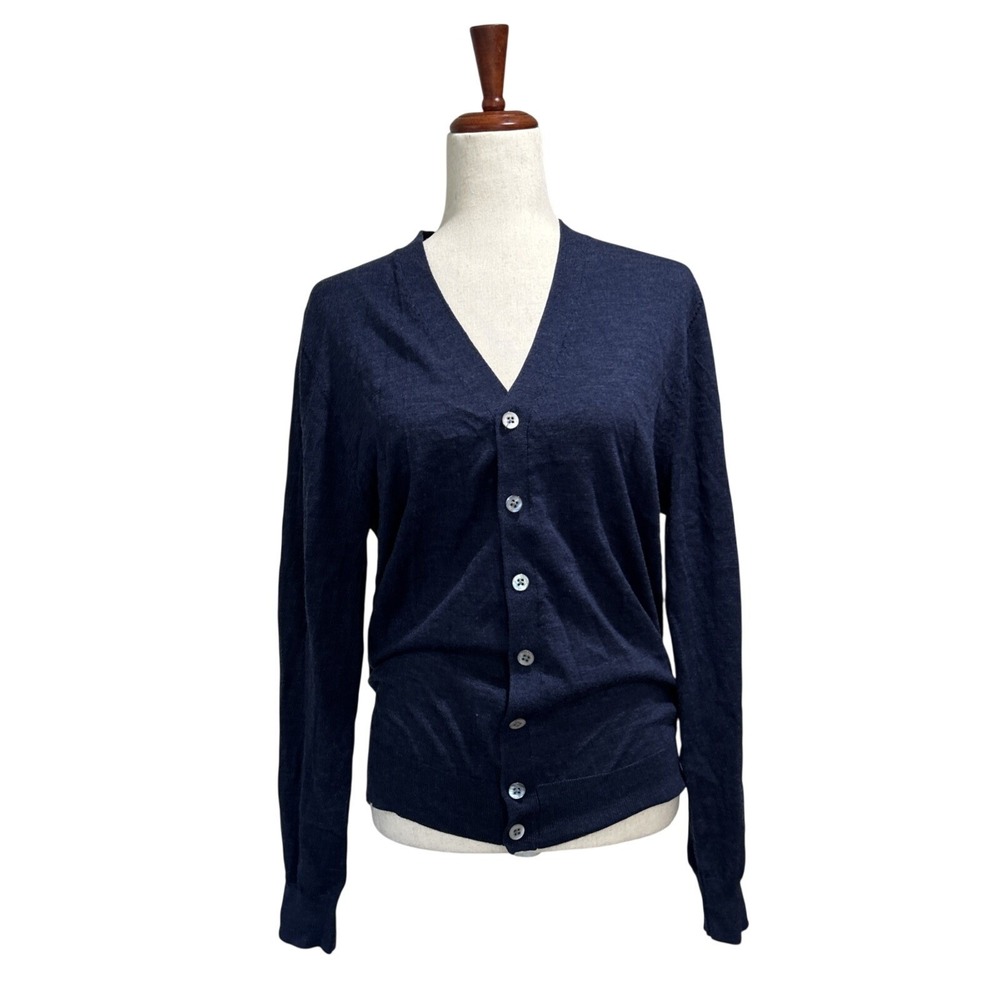 Suit Supply Women's Medium Cardigan Merino Wool Grandpa Sweater Preppy Old MOney